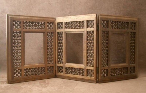 Cadre pliant triptyque orientaliste décor de Moucharabieh