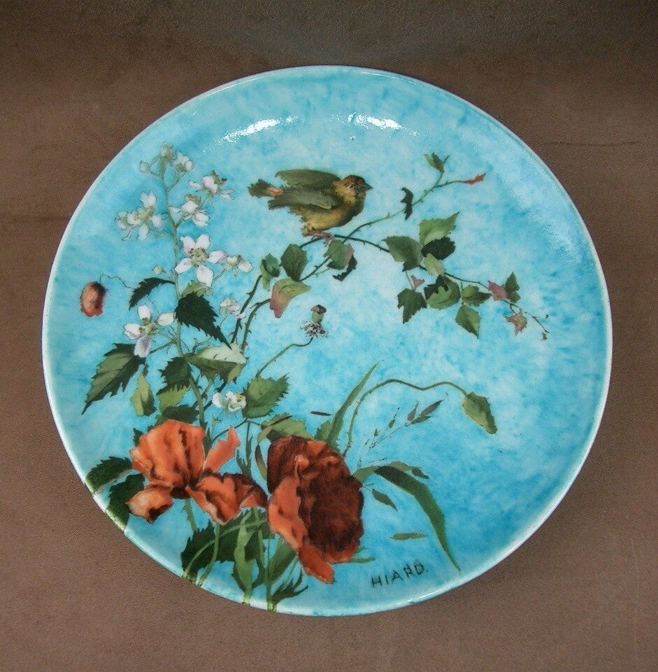 Plat en céramique signé Théodore Deck Art Nouveau