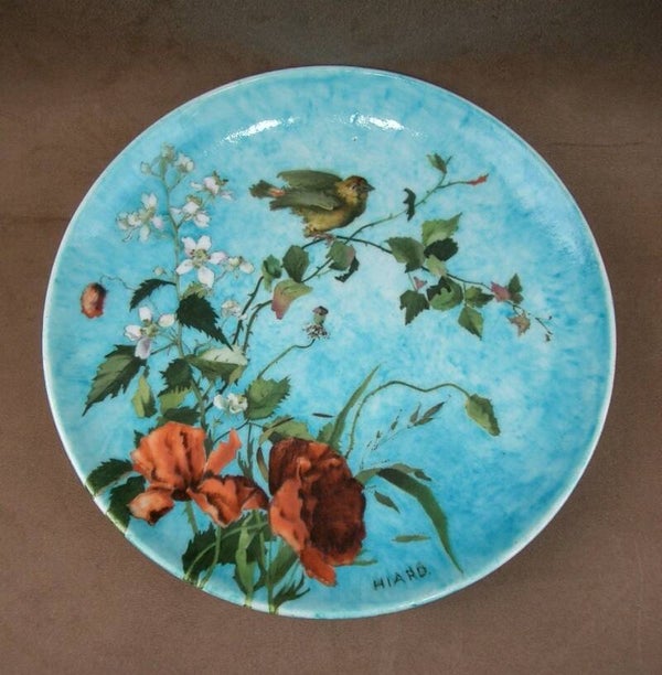 Plat en céramique signé Théodore Deck Art Nouveau