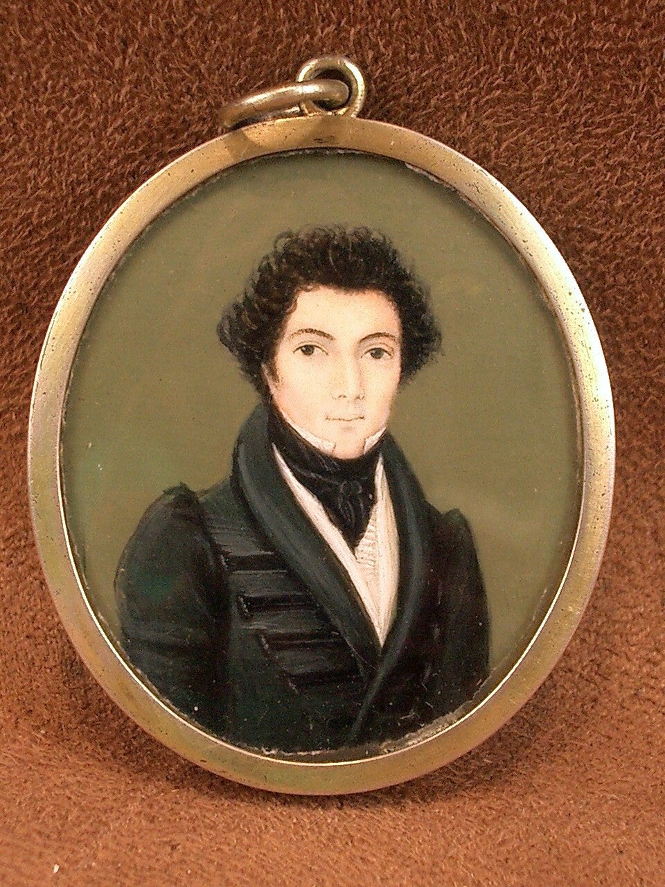 Peinture miniature portrait d'homme de qualité, du début du XIXe siècle