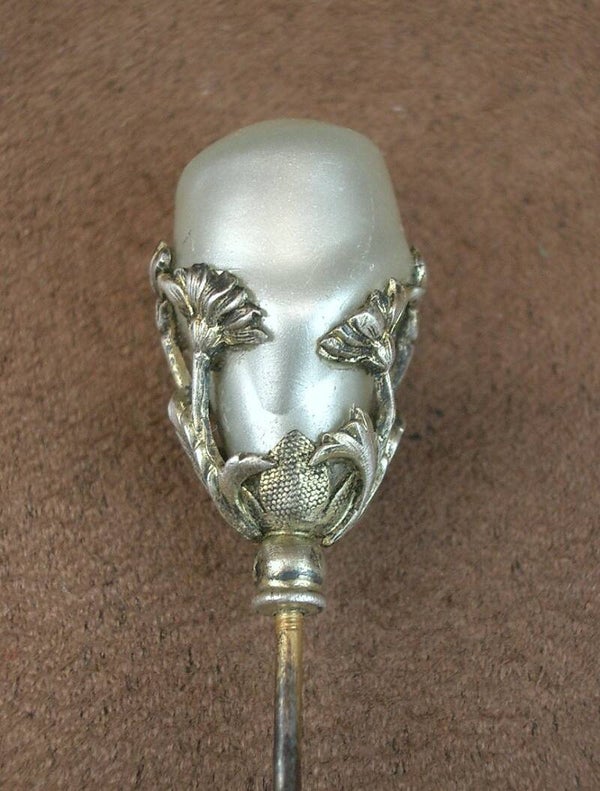 Epingle à chapeau ancienne Art Nouveau en argent