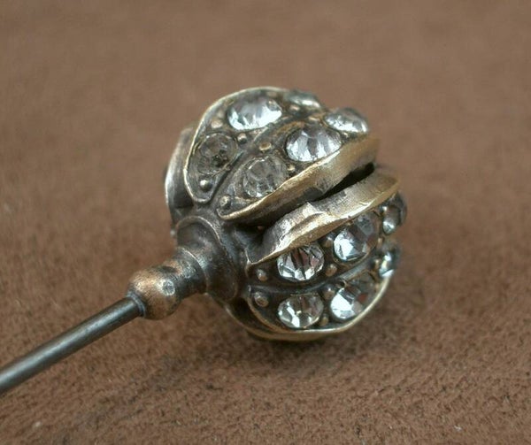 Epingle à chapeau ancienne Art Nouveau Fleur de tulipe