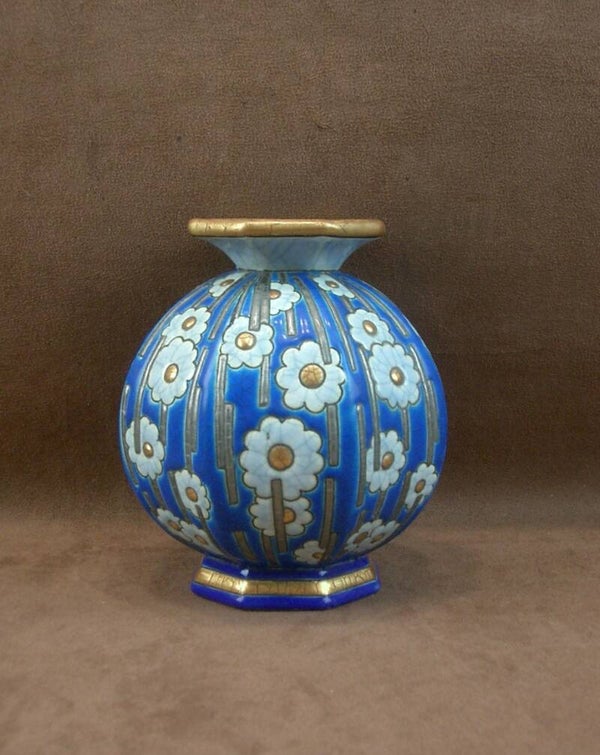 Vase Art Déco en émaux de Longwy