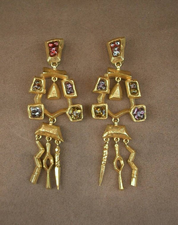 Importante paire de boucles d'oreilles Clips vintage signées Christian Lacroix