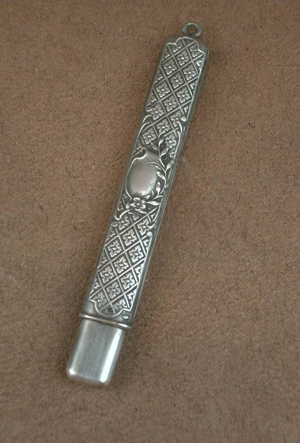 Etui à crayon ancien en argent massif