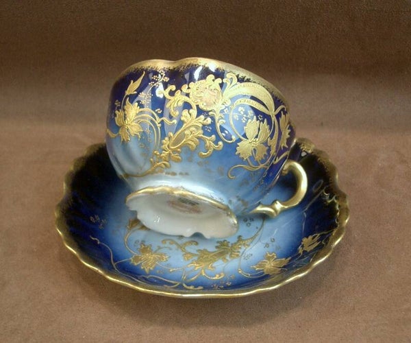 Tasse + sous-tasse en porcelaine de Limoges Martial Redon Barny & Rigoni