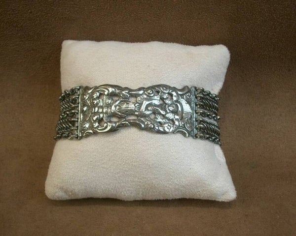 Rare bracelet de fermeture biblique en argent massif daté de 1801