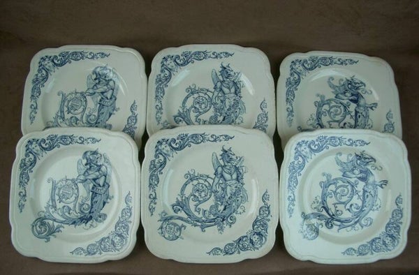 Ensemble de 6 assiettes en faience de Clairefontaine modèle Renaissance