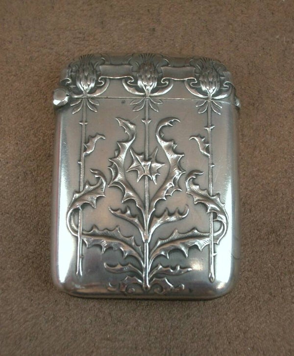 Superbe pyrogène ancien Art Nouveau en argent massif
