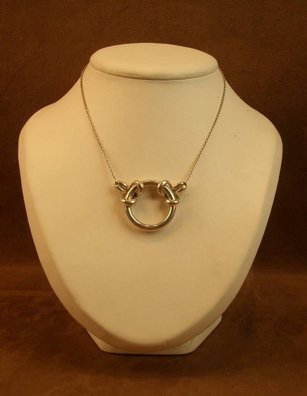 Collier vintage en argent massif noeud marin dans le goût d'Hermès