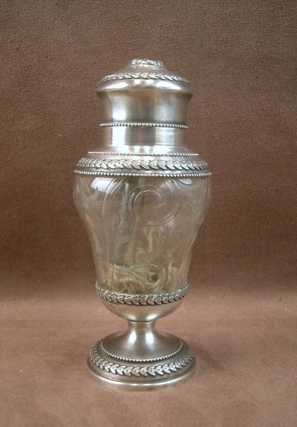 Superbe Brûle-Parfum en cristal gravé et argent massif , fin du XIXe siècle