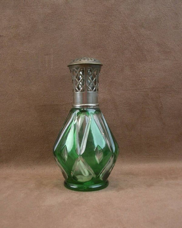 Lampe berger ancienne en cristal de Saint Louis overlay