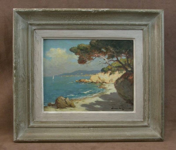 Peinture ancienne Bord de mer à Toulon signée Jean LAFON (1886 - 1973)