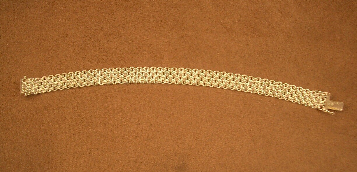 Bracelet vintage en argent massif Poinçon Minerve