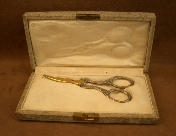 Paire de ciseaux à raisin ancien en argent massif orfèvre Ravinet D'Enfert