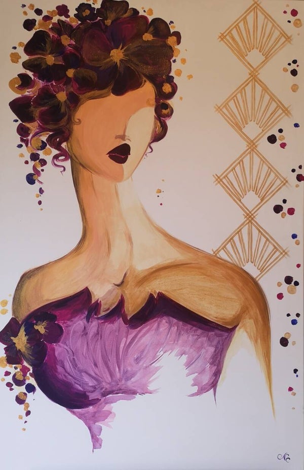 Blumen-Frau, 80x120 cm