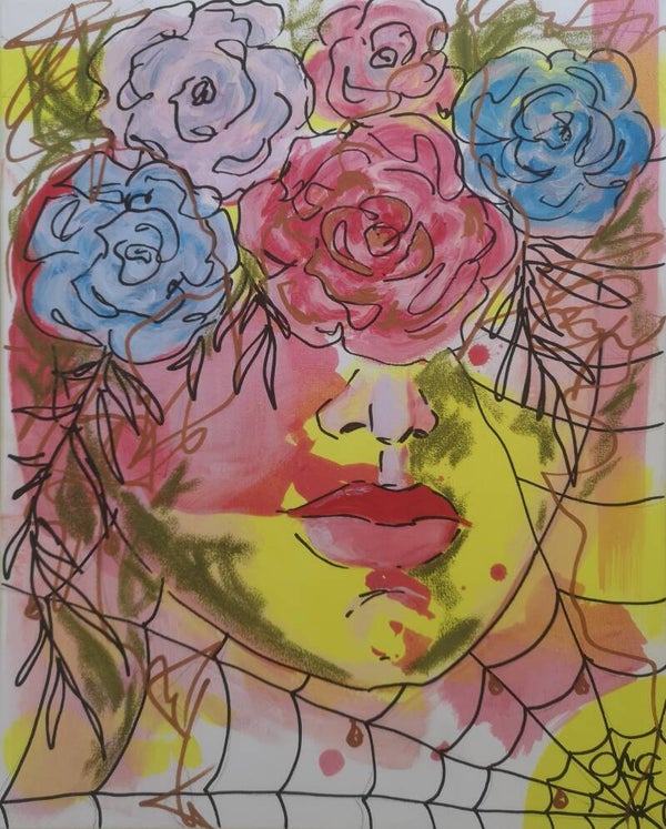 in the spider web, 40x50 cm