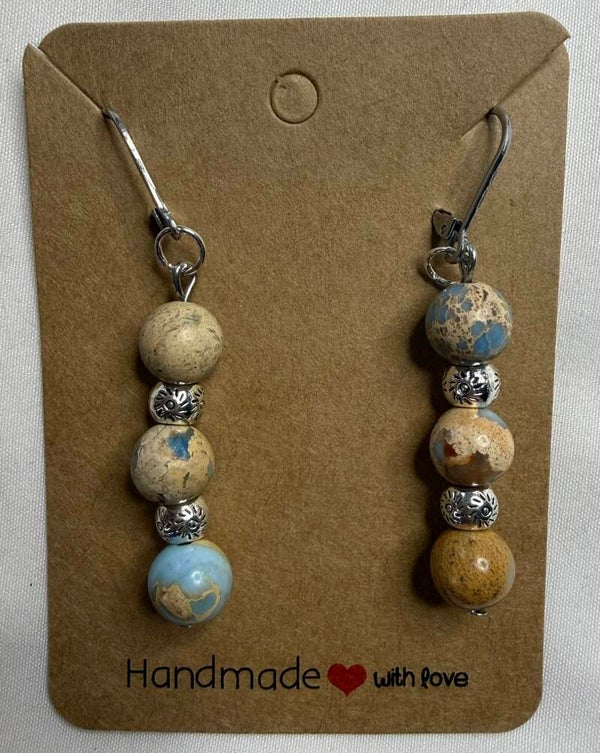 Earrings - Argentine Calcite Stone Beads