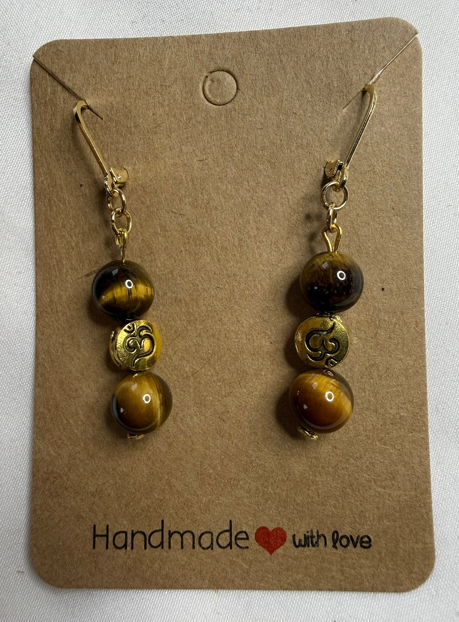 Earrings - Brown Tiger's Eye Beads