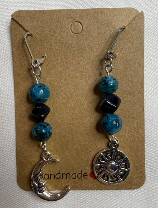 Earrings - Natural Blue Spot Jasper