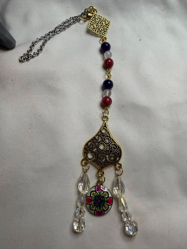 Suncatcher - Milky Quartz, Antique Accents