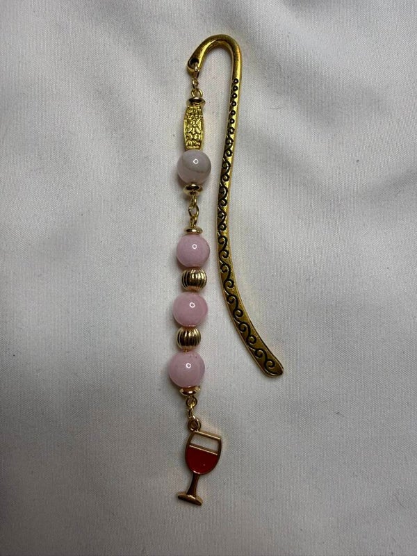 Bookmark - Pink Chalcedony Beads