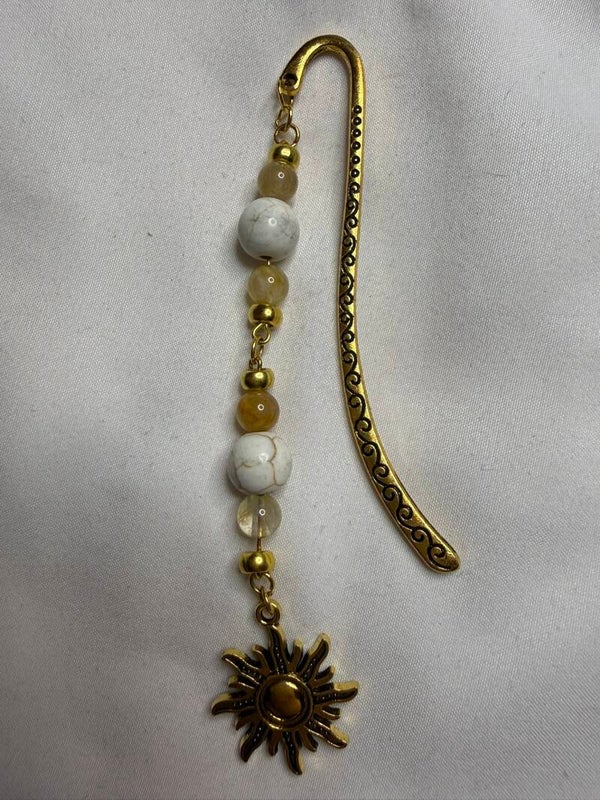 Bookmark - Howlite and citrine