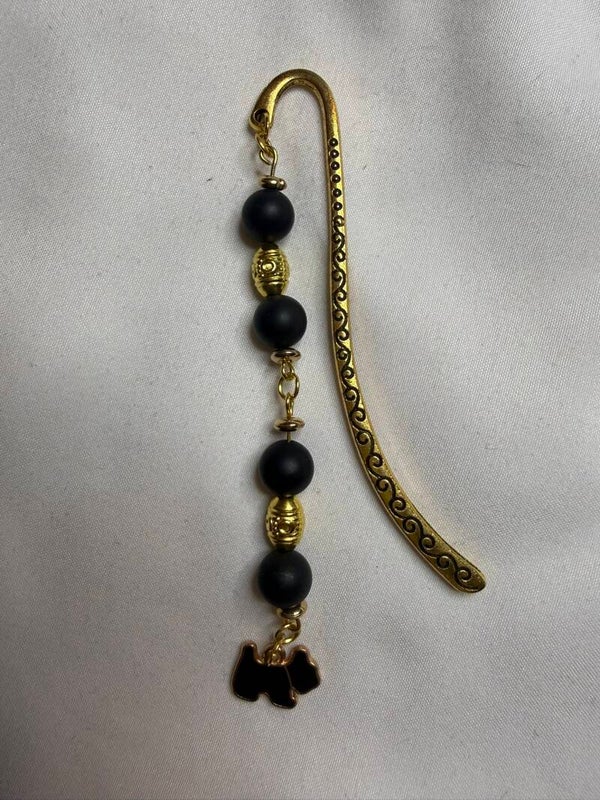 Bookmark - Black Matte Onyx Beads