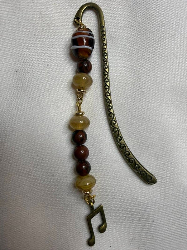 Bookmark - Mahogany Obsidian Beads