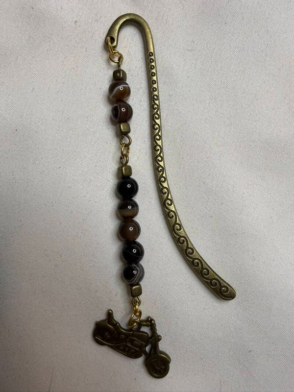 Bookmark - Brown Agate Beads