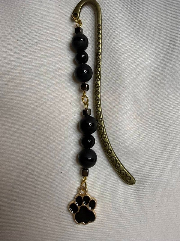 Bookmark - Black Onyx Beads