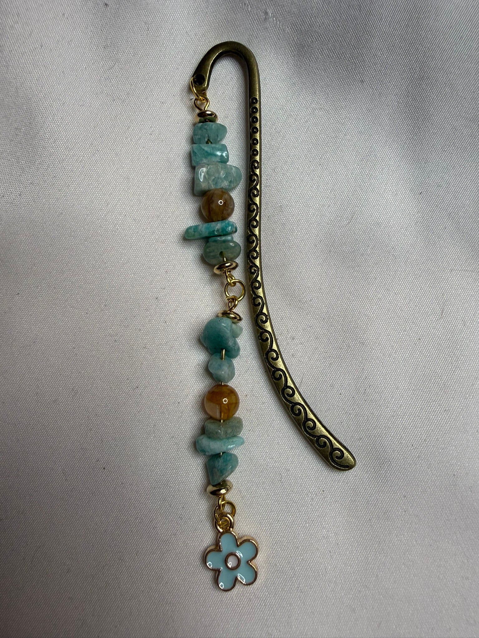 Bookmark - Blue Amazonite Chips and Citrine Beads