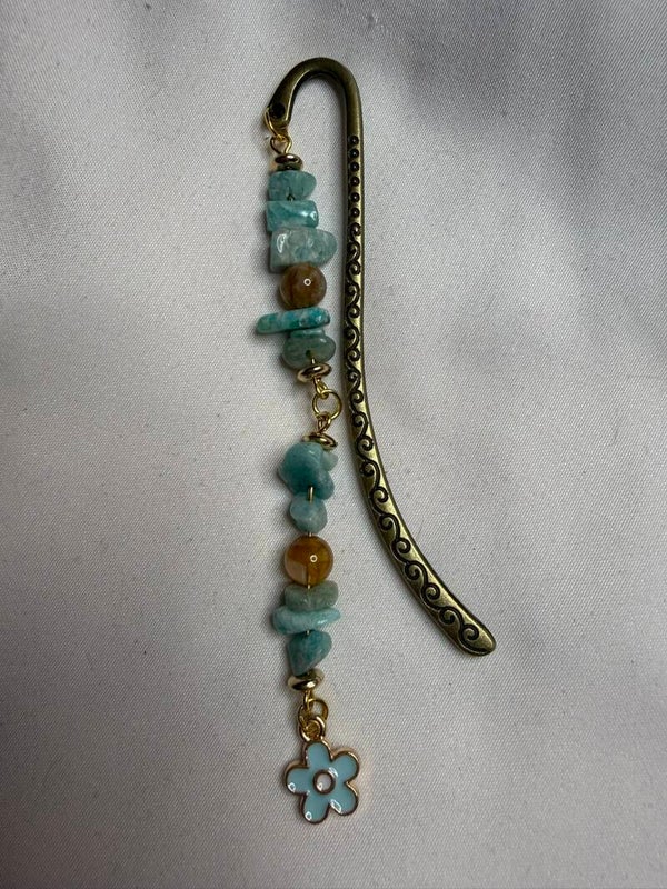 Bookmark - Blue Amazonite Chips and Citrine Beads
