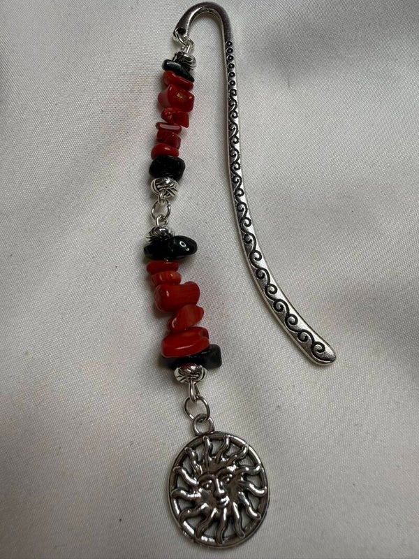 Bookmark - Red Jasper and Black Tourmaline Chips