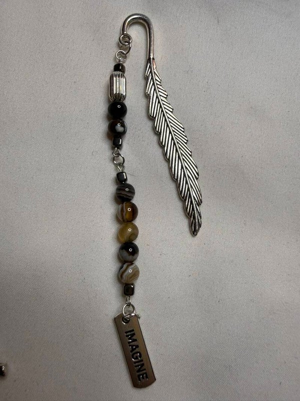 Bookmark - Brown Agate Beads