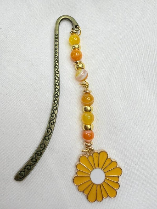 Bookmark - Orange Agate Beads
