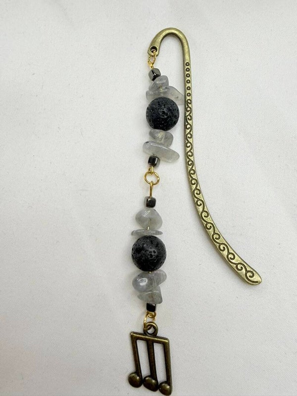 Bookmark - Labradorite Chips and Lava Beads