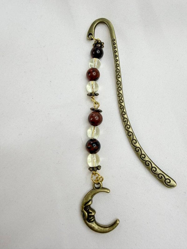 Bookmark - Mahogany Obsidian and Clear Quartz Beads