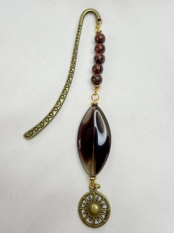 Bookmark - Mahogany Obsidian Beads
