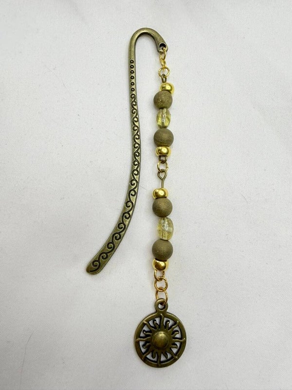 Bookmark - Gold Druzy beads