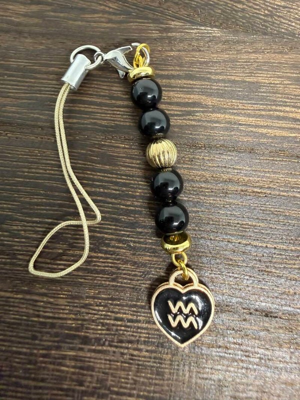 Charm - Aquarius Black Onyx