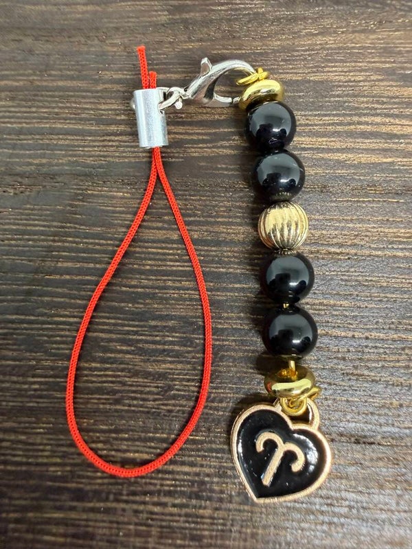 Charm - Aries Black Onyx