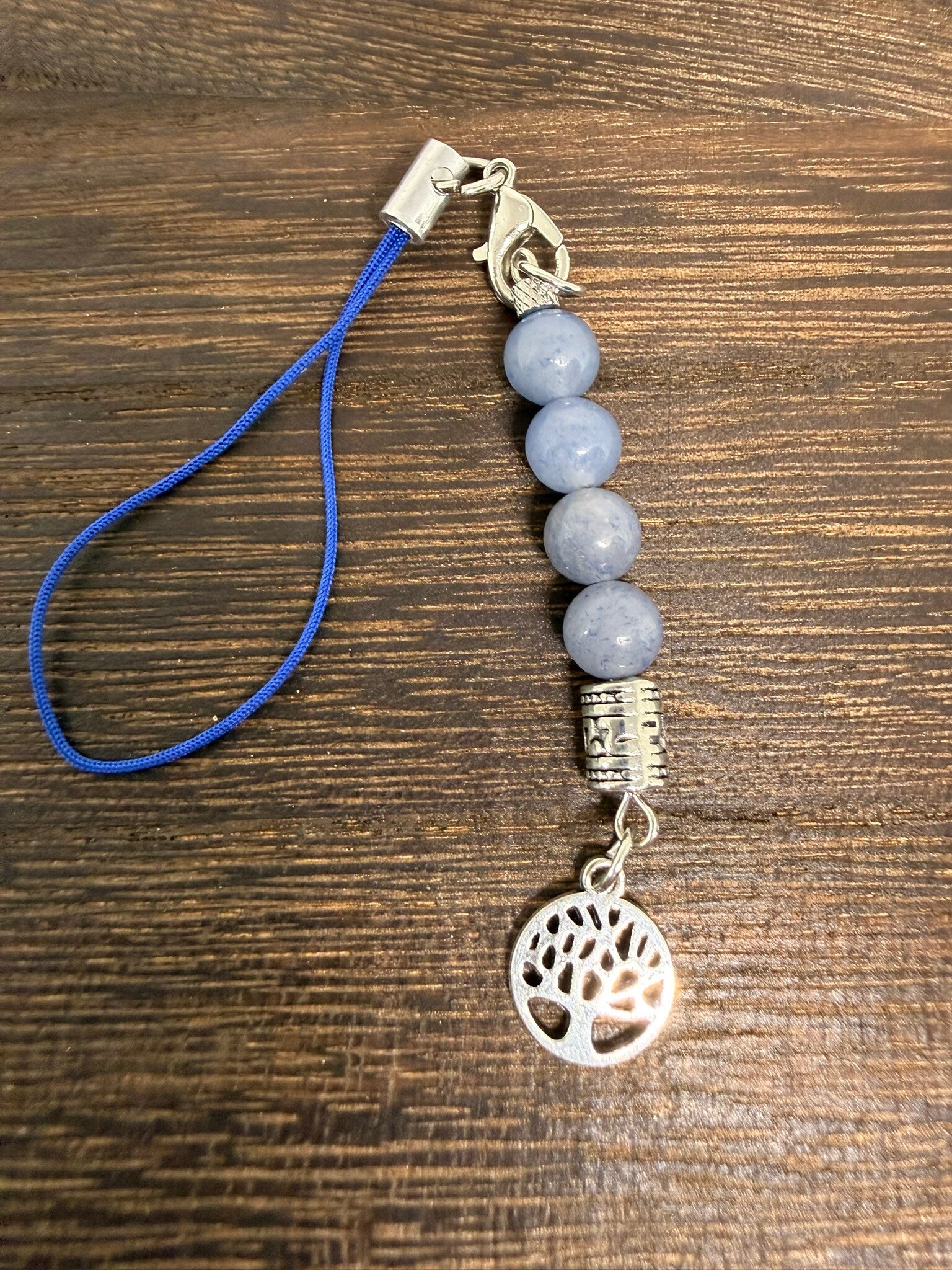 Charm - Blue Aventurine and Silver Tree of Life Charm