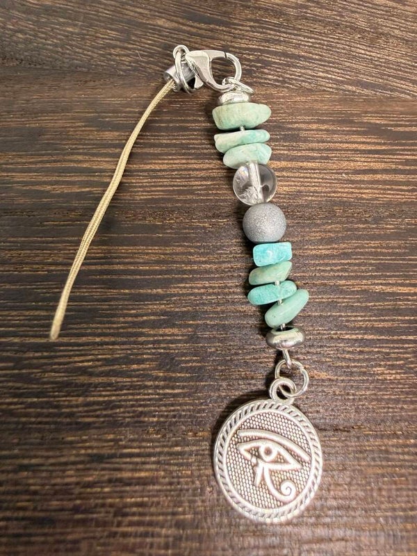 Charm - Caribbean Calcite Chips, Eye of Horus Charm