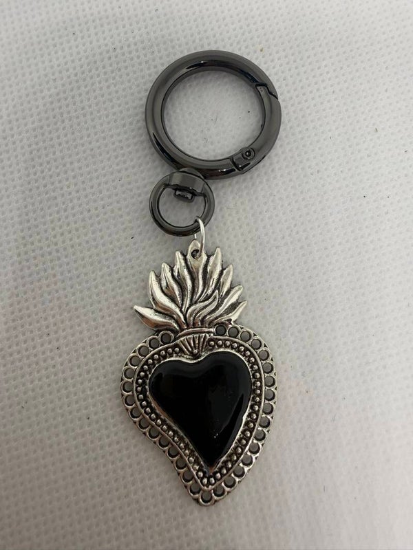 Keychain - Tattoo-Style, Heart with Circle Boarder, Fan Topper