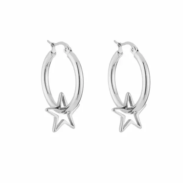 Star hoops - silver