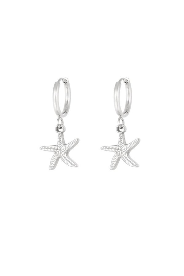 Sea star earrings - silver