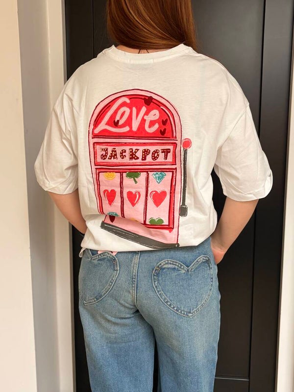 Love jackpot shirt - white