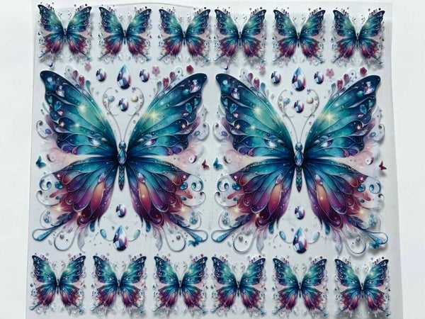 20 oz DTF - Vibrant Butterfly Design for Creative Projects
