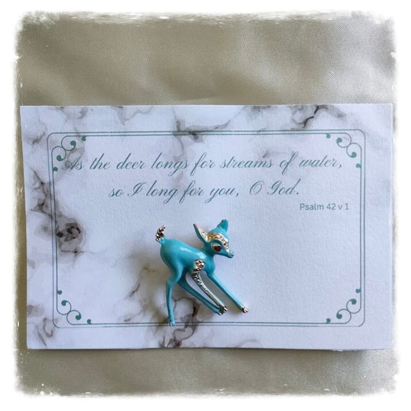 As the Deer Longs — Enamel Deer Brooch